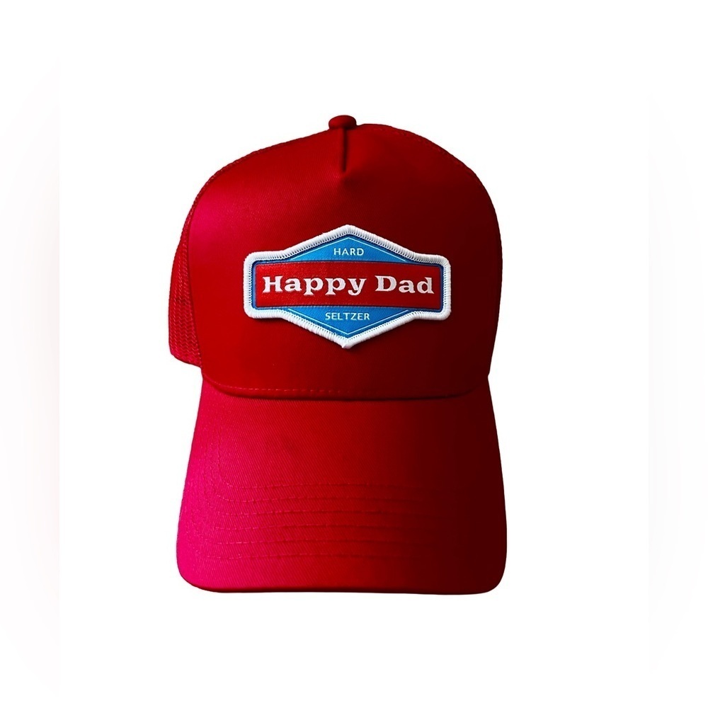 NEW Happy Dad Hard Seltzer Red Mesh Trucker Snapback Adjustable Hat Cap